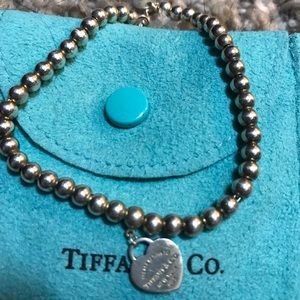Tiffany and Co heart tag beaded bracelet